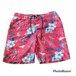 ST JOHN’S BAY Drawstring Swimming Shorts Hawaiian L
